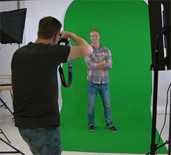 Larger 7x9x7 green screen for full-body images