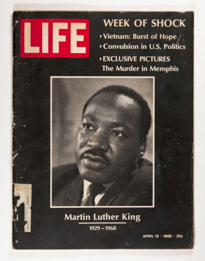 Magazine cover with photo of Martin Luther King, Jr.