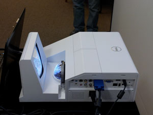 Closeup of ultra short throw projector for faculty/staff testing through Nov. 18, 2011