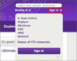 K-State Connect sign in link