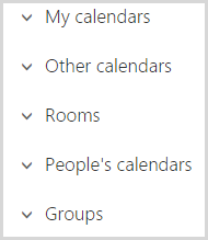 Calendar categories