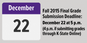 Dec. 22 deadline fall 2015 grade submission
