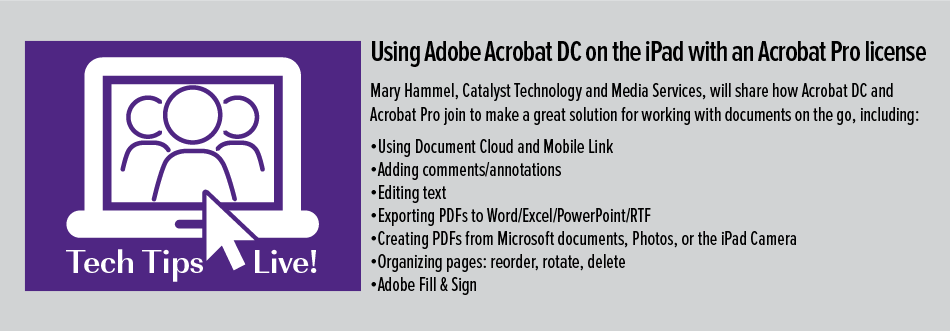 Tech tips: using adobe acrobat dc on the ipad