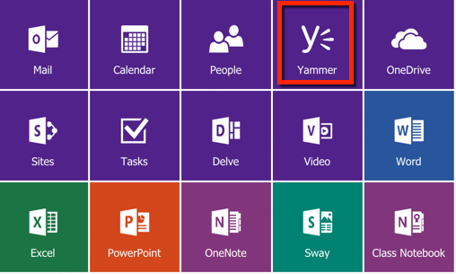 Yammer in Office 365 app launcher
