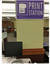 Print station in Hale Library