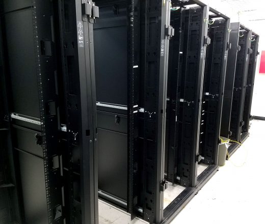 photo of empty server racks at Umberger Hall 
