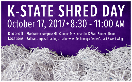 Shred day is October 17, 8:30 - 11:00 am