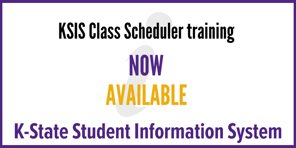Class scheduler training now available