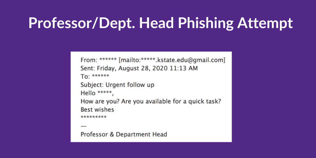 Professor/Dept. Head Phishing Attempt