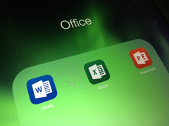 Green "Office" graphic with Word, Excel, PowerPoint icons (created by iTAC staffer)