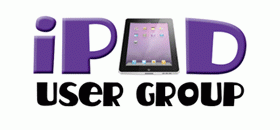 iPad logo, purple and black