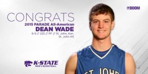 Kansas State University basketball player, Dean Wade, of St. John, Kansas, was named a Parade All-American. 