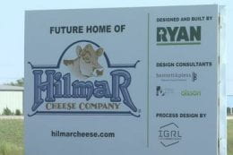 Company sign, Hilmar Cheese, Dodge City