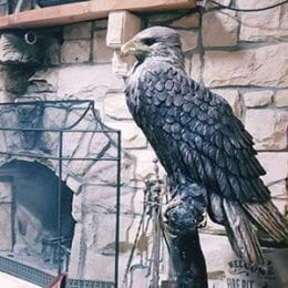 Statue of eagle in Arkansas City bar and grill