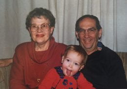 Anna as a baby with grandparents